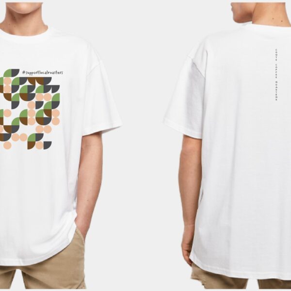 BREW SKETCH OVERSIZED WHITE T-SHIRT