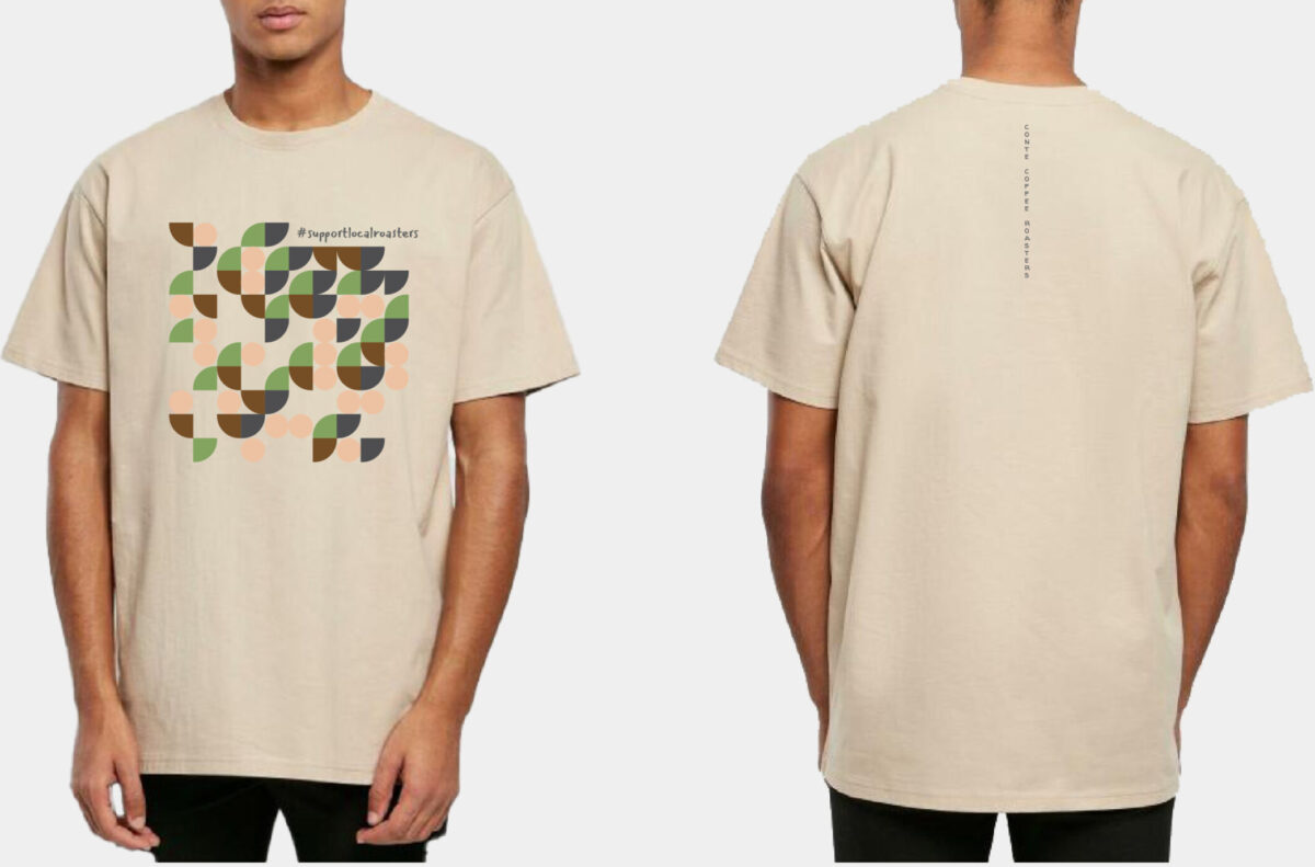 BREW SKETCH OVERSIZED WET SAND T-SHIRT