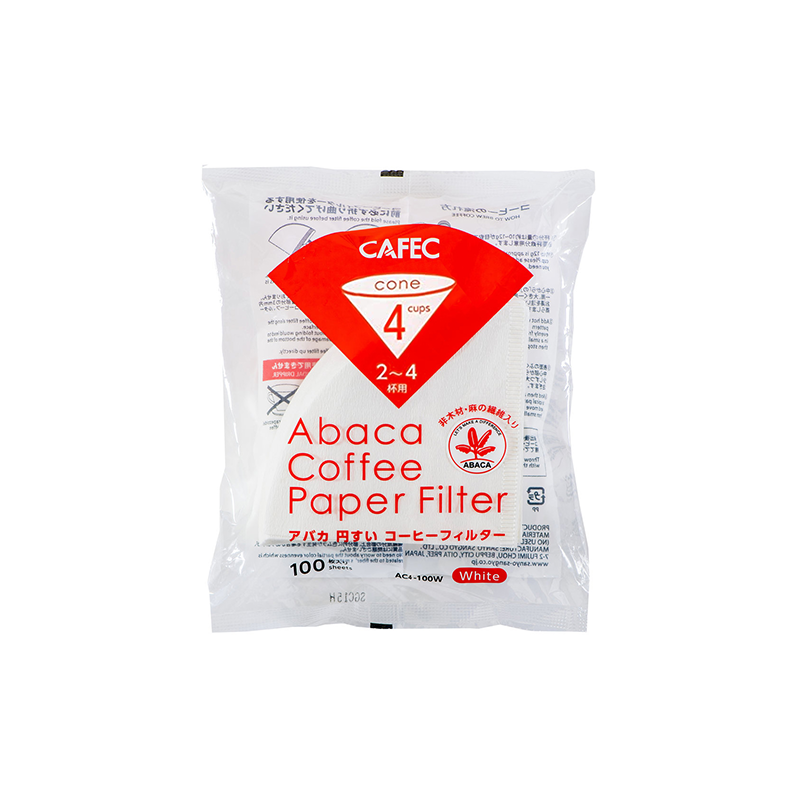 CAFEC ACABA PAPER FILTERS SIZE 4 CONE - 100PCS